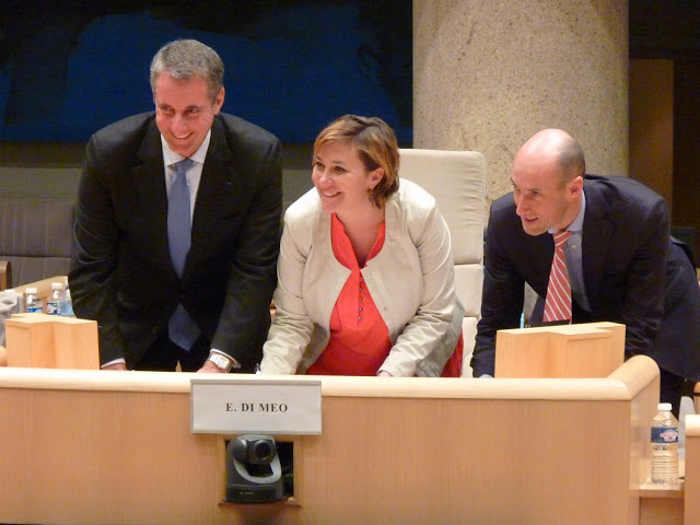 Gilles Barsacq, Elsa Di Méo et Martin Guespereau ont signé la Charte régionale de l'eau en Paca (PHOTO P.M.-C.)