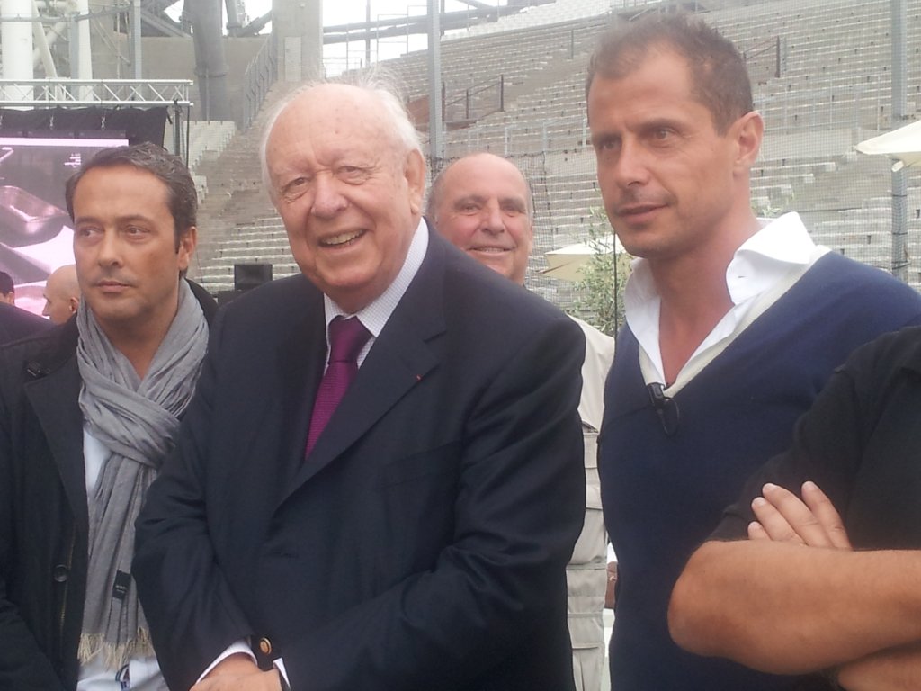 Le maire de Marseille, Jean-Claude Gaudin et le fondateur du Master des entreprises Jean-Christophe Marquet (Photo Laurence Dell'aitante)