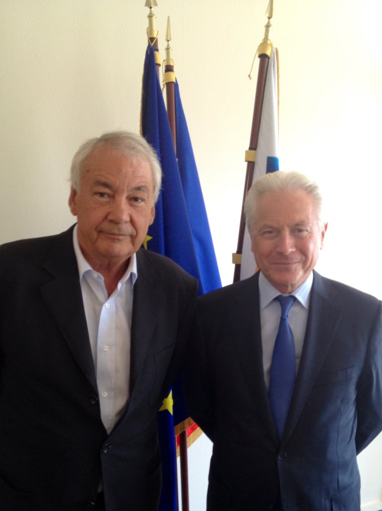 Le maire de Nantes Pierre Rimbert aux côtés d'Eugène Caselli, président de Marseille Provence Métropole, ce jeudi à Marseille. (Photo DR)