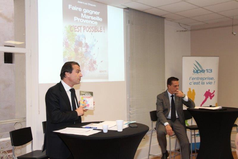 Jean-Luc Chauvin, président de l'UPE13 a présenté l'ouvrage "Faire gagner Marseille Provence" (Photo Philippe Maillé)