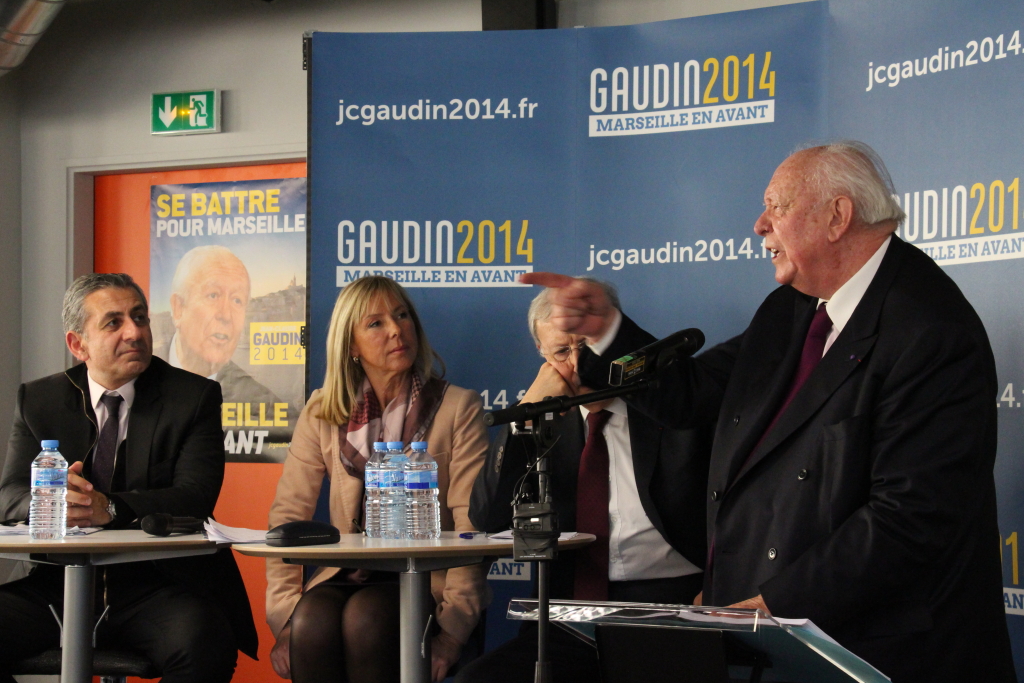 Didier Parakian, Arlette fructus, Roland Blum aux côtés du candidat Jean-Claude Gaudin (Photo Philippe Maillé)