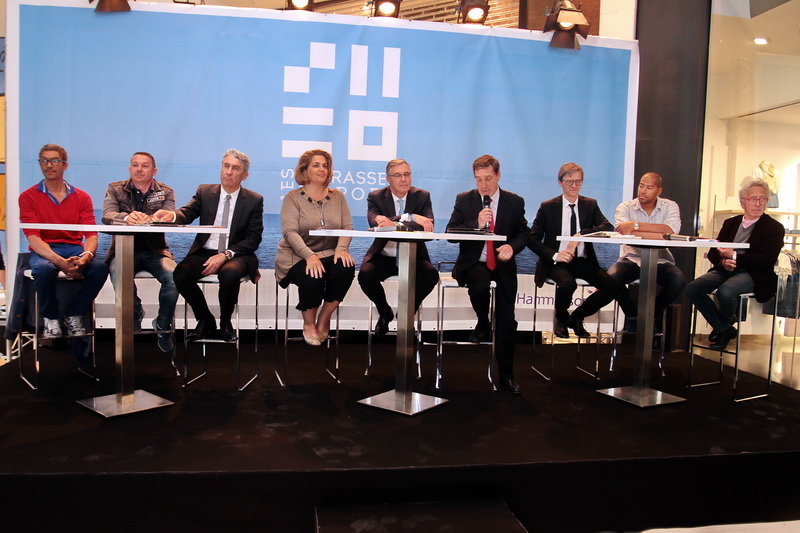 Cyprien Chabert, Laurent Villa, Francois-Xavier Dupont, Sandra Chalinet-Méranda, Jean-Philippe Mouton, le médiateur, Berndt Hauptkorn, Christian Border line, Michel Pétuaud-Létang (Photo Robert Poulain)