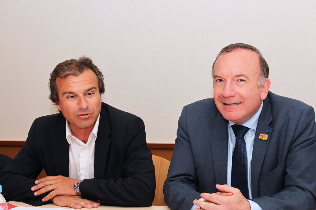 Jean-Luc Chauvin, Président de l'UPE13 et Pierre Gattaz, président du Medef (Photo Philippe Maillé)