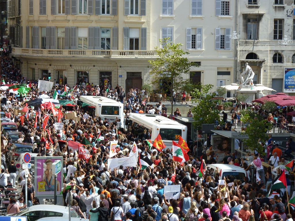 Plusieurs milliers de personnes ont manifesté ce samedi contre l'intervention israélienne à Gaza (Photo Patricia Maillé-Caire)