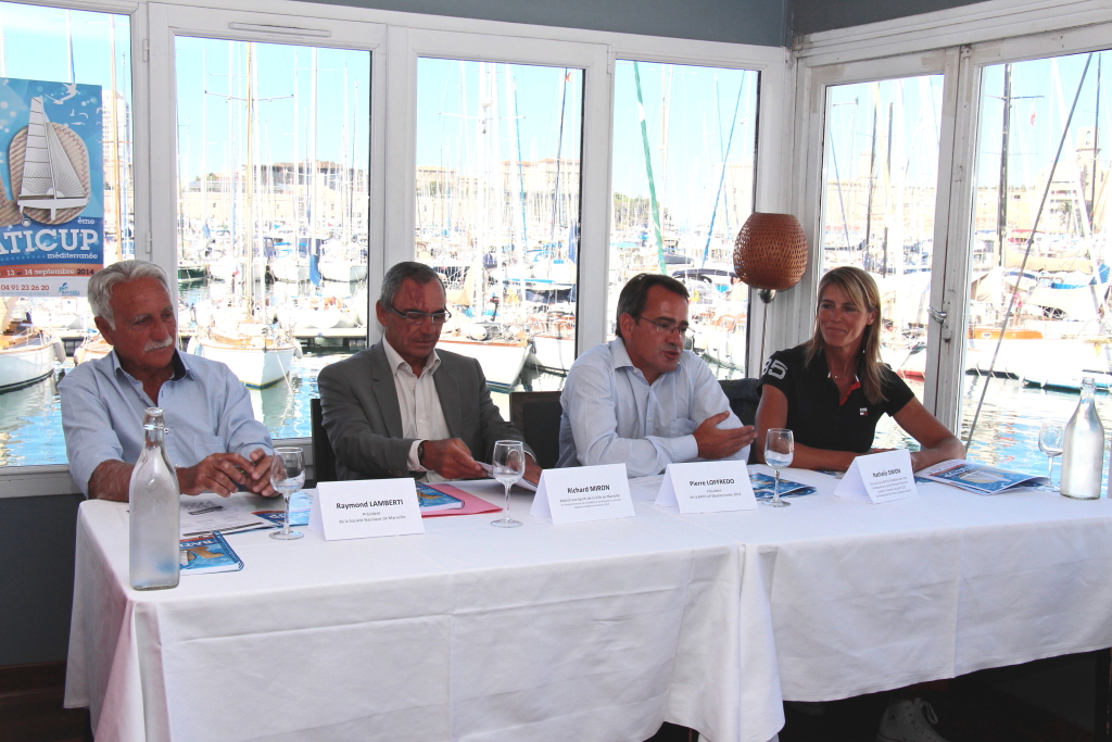 Raymond Lamberti, Richard Miron, Pierre Loffredo et Nathalie Simon ont présenté la 10e édition de la Baticup Méditerranée (Photo Philippe Maillé)