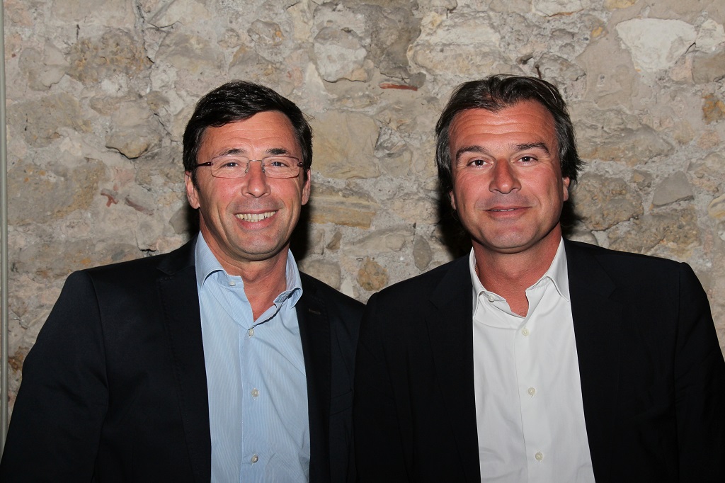 Jean-Luc Chauvin et Pierre Grand-Dufay, respectivement président et vice-président de l'UPE 13 viennent de présenter le thème du Forum annuel des entrepreneurs "Le courage" (Photo Philippe Maillé)