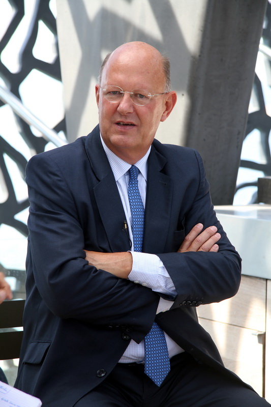 Rémy Pflimlin, le Président de France Télévisions qui est à l'initiative, voilà dix ans de «Plus belle la vie» (Photo Robert Poulain)