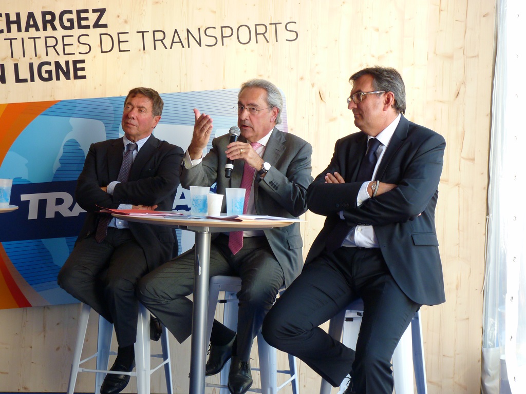 Pierre Reboud, Robert Assante et Maxime Tommasini,ont présenté l'évolution des offres et services de transports sur le territoire de MPM (Photo P.M.-C.)