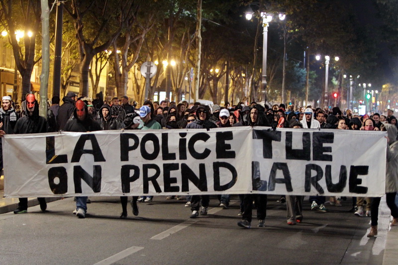 Manifestation vendredi soir à Marseille en mémoire de Rémi Fraisse (Photo Robert Poulain)