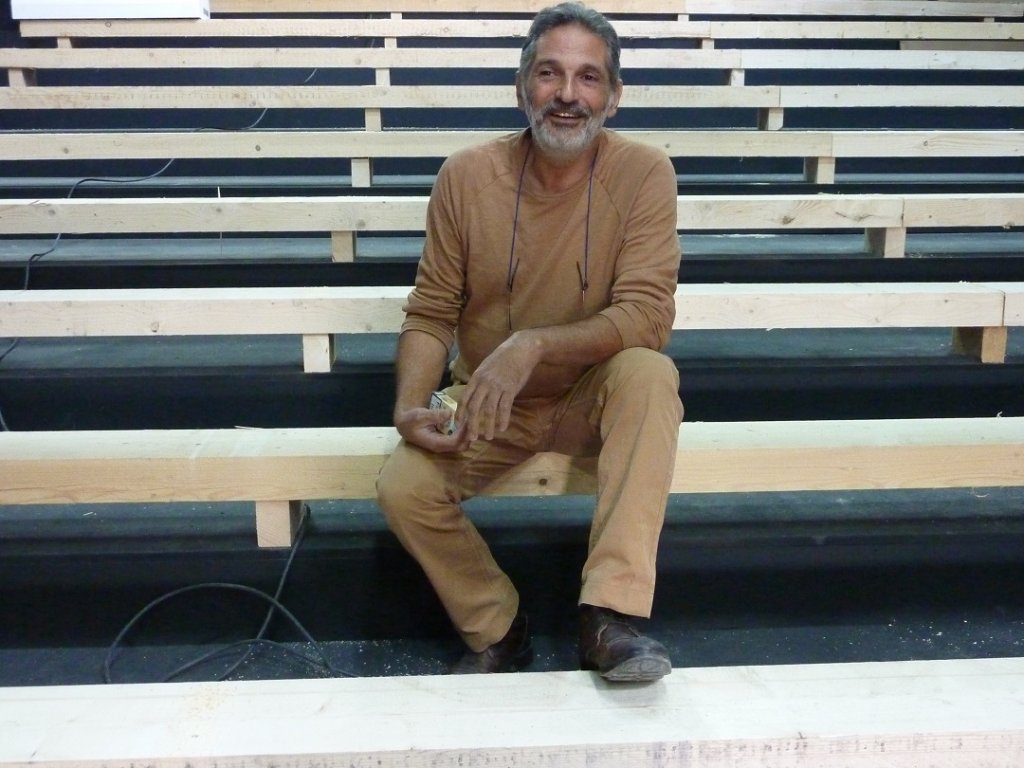 Denis d’Antoni, il y a quelques jours, dans la salle en construction du Théâtre d’Aix (Photo M.E.)