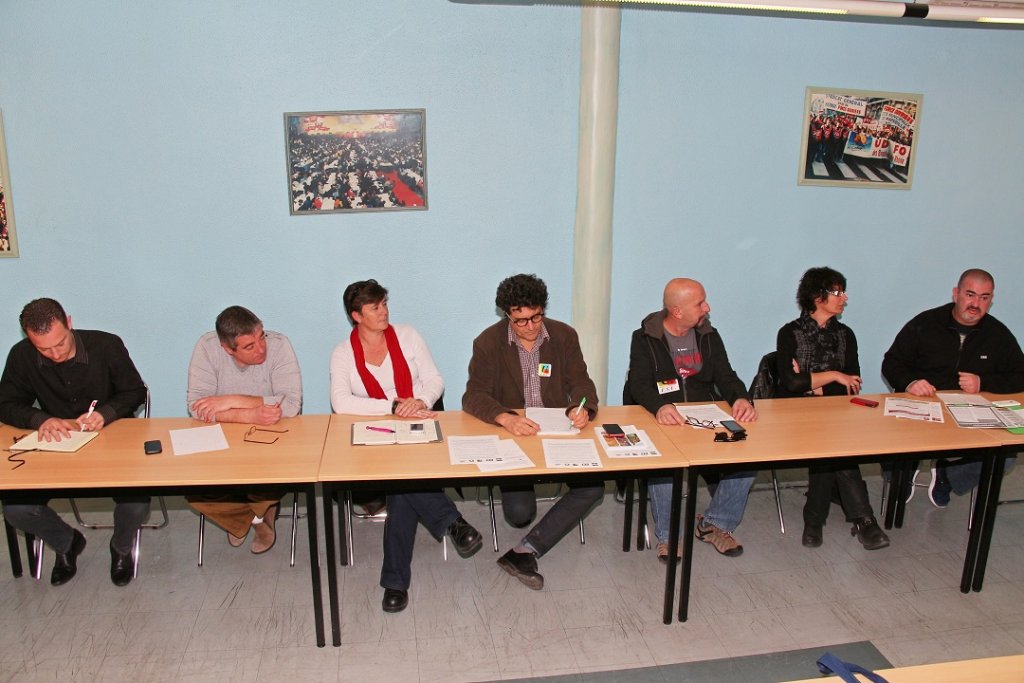 Les représentants syndicaux CGT, FO, DSU et Solidaires ont organisé ce mardi une conférence de presse commune pour annoncer la mobilisation du 9 avril (Photo Philippe Maillé)