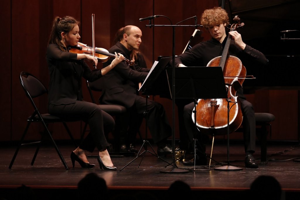 Raphaëlle Moreau, Nelson Goerner et Bruno Philippe donnent le trio avec piano n°3 de Beethoven (Photo Caroline Doutre)