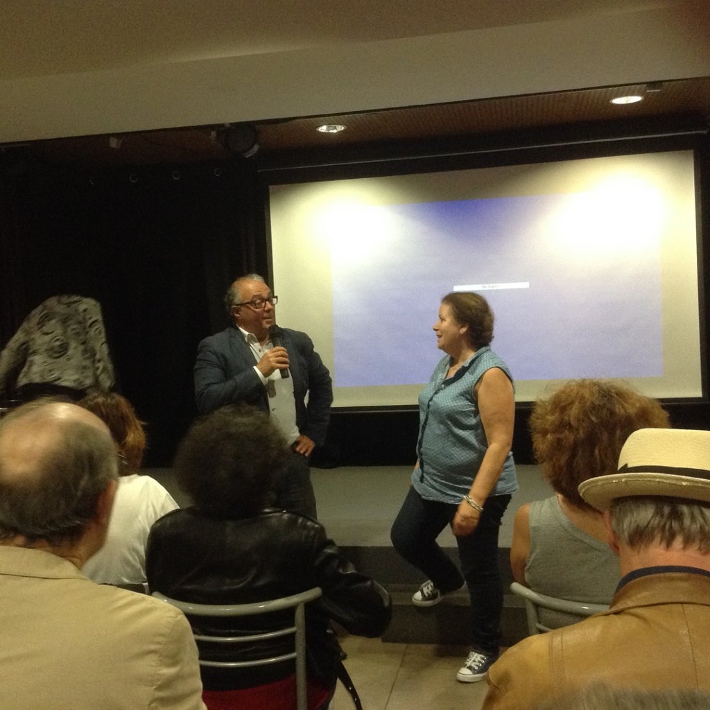 Raymond Arouch, président du Centre fleg et Martine Yana, directrice lors du vernissage de l'exposition (Photo D.R.)