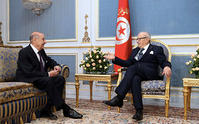 le Président de la République tunisienne, Béji Caïd Essebsi, a reçu au palais de Carthage le Président de la Communauté israélite tunisienne, l’industriel Roger Bismuth. (Photo R.B.)