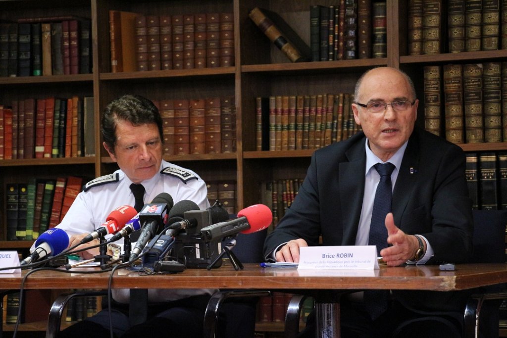 Pierre-Marie Bourniquel, Directeur Départemental de la Sécurité Publique et le procureur Brice Robin (Photo Philippe Maillé)