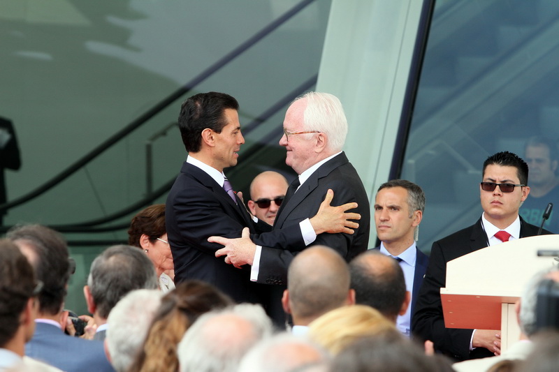 Michel Vauzelle a accueilli à la Villa Méditerranée le Président mexicain Enrique Pena Neto (Photo Robert Poulain)