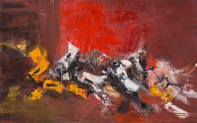 Pierre-Luc Bartoli "Atelier Rouge" - 2015 - HST - 73x116 cm