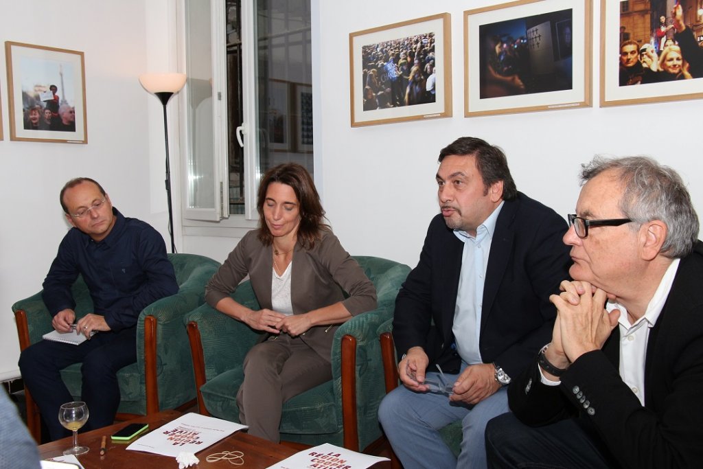 Sophie Camard et Jean-Marc Coppola entourés de Eric Serafini et Claude Michel qui ont rejoint la liste "Région Coopérative" (Photo Philippe Maillé)