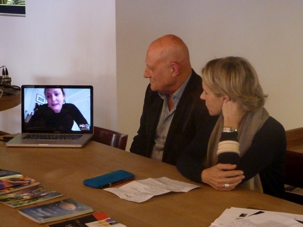 Visioconférence de presse à La Criée avec Emilie Pictet, Macha Makeïeff et Michel Pastore (Photo M.E.)