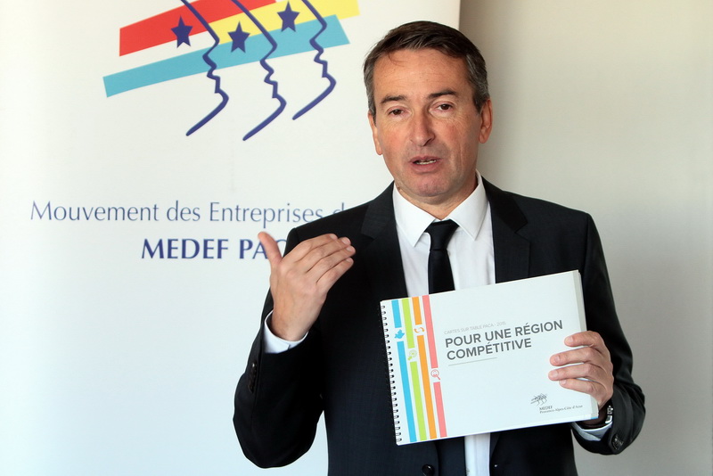 Jean-Luc Monteil, le président du Medef Paca vient de présenter un programme économique des entrepreneurs Paca élaboré dans le cadre des élections régionales (Photo Robert Poulain)