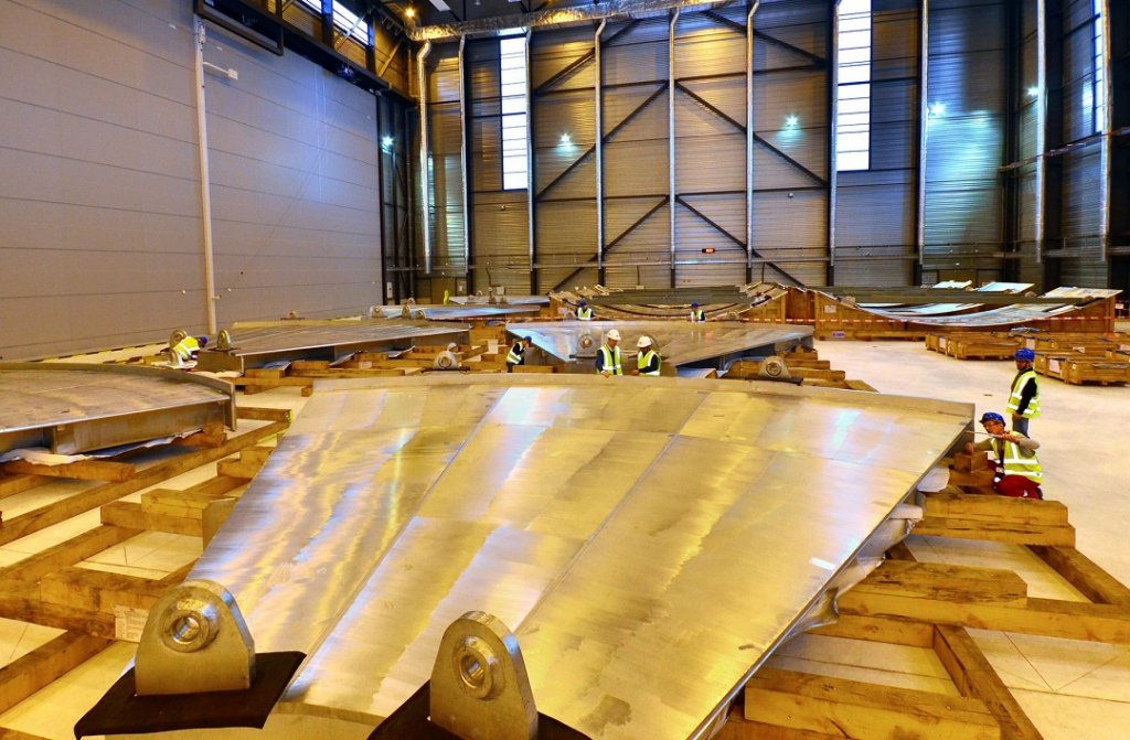 les douze premiers segments du cryostat de la machine ITER ont été livrés sur site (Photo iter.org)