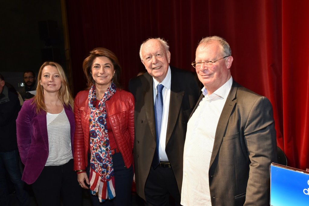 Le maire de Marseille entouré de Patrick Rué (FO), Martine Vassal, présidente du conseil départemental 13 et Sabine Bernasconi maire des 1/7 (Photo D.R.)