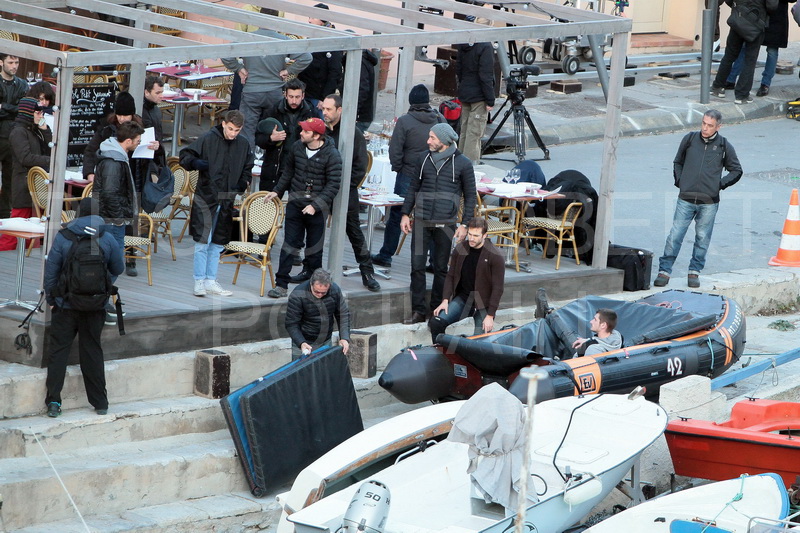 Le film "overdrive" avec Scott Eastwood en tournage au vallon des Auffes à Marseille (Photo Robert Poulain)