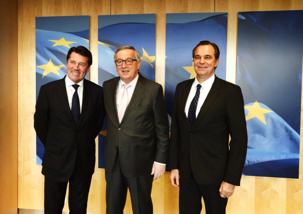 Christian Estrosi, Président de Paca, Renaud Muselier, Président délégué ont rencontré le Président de la Commission européenne, Jean-Claude Juncker (Photo D.R.)