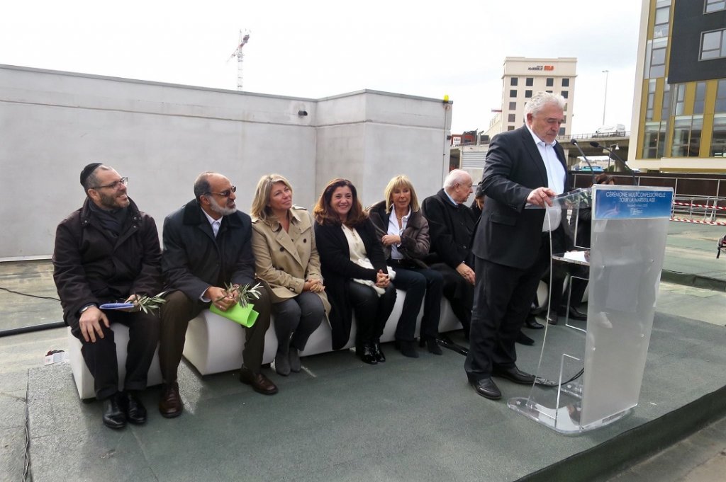 Marc Pietri, Président du Groupe Constructa, a souhaité organiser une cérémonie multiconfessionnelle au pied de la tour La Marseillaise (Photo D.D.)