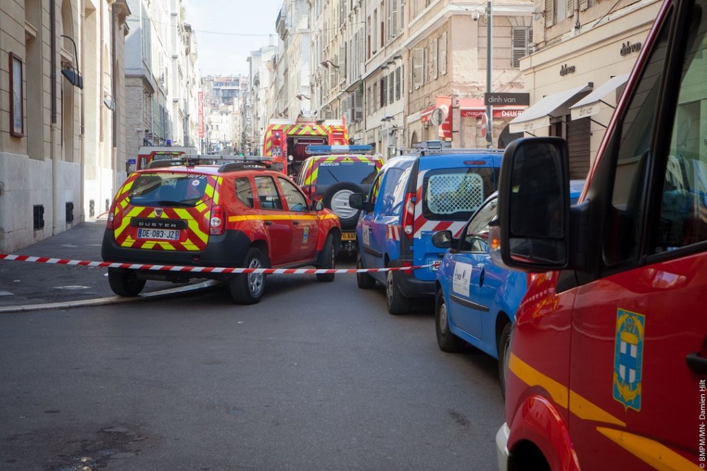 Un périmètre de sécurité a été établi et quelque 200 personnes ont été évacuées (Photo: BMPM/ SM HILT)