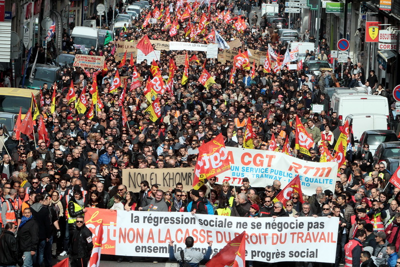 Manifestation du 9 mars 2016 à Marseille contre la Loi Travail (Photo Robert Poulain)