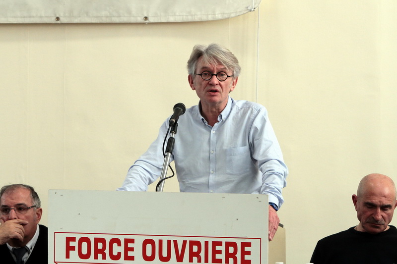 Jean-Claude Mailly, le secrétaire général de FO était ce mercredi 2 mars à Marseille pour un hommage à Gérard Dossetto (Photo Robert Poulain)