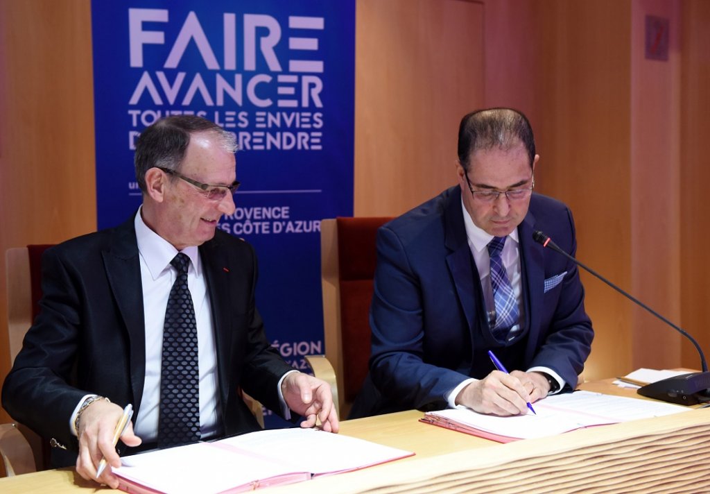 Partenariat signé entre Maurice Brun , président de la CCIR Paca et Mohamed Laquila, président de l’Ordre des Experts-Comptables de la région Marseille Paca (© Jean-Pierre Amet)