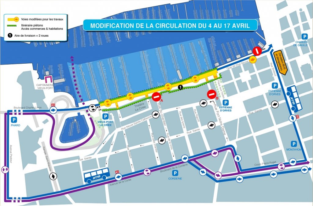 Plan des travaux du quai de Rive-Neuve