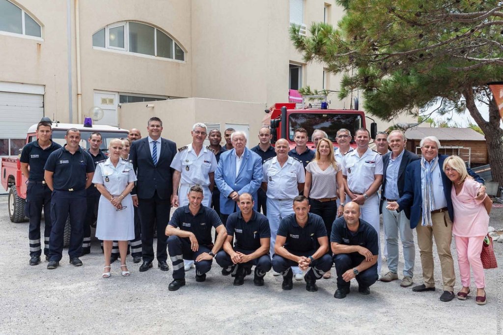 Les marins-pompiers ont reçu Jean-Claude Gaudin et la délégation de la Ville de Marseille (Crédit photo: BMPM/MOT Chevrieux)