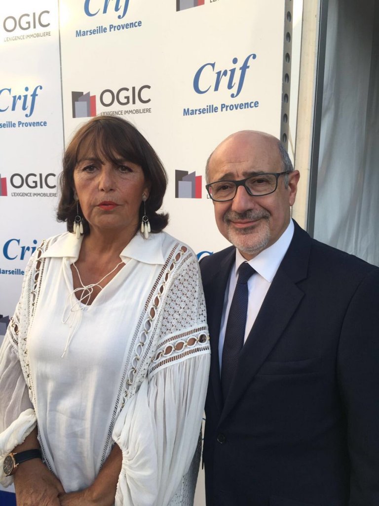 Francis Kalifat, président du Crif national et Michel Teboul qui organisait son dernier dîner du Crif en tant que présidente du Crif Marseille-Provence (Photo Crif - Maurice Cohen)