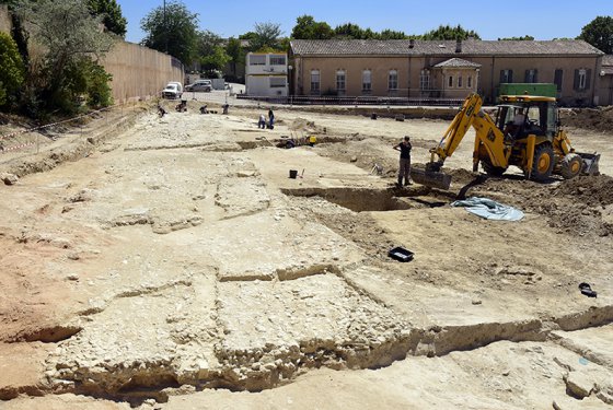 Une voie romaine découverte sur le terrain de l’hôpital d'Aix-en-Provence(Photo aixenprovence.fr)