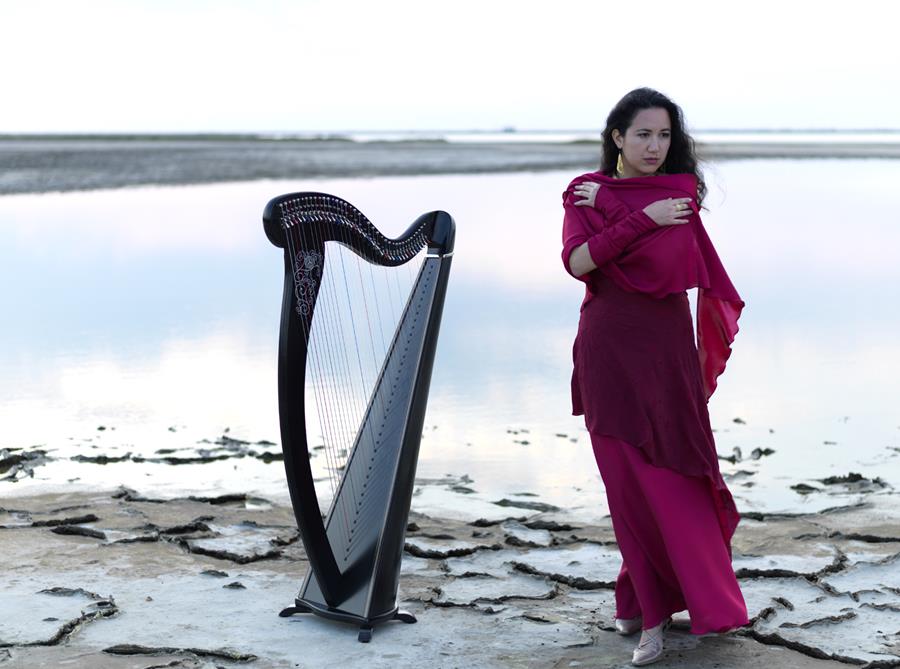 Ameylia Saad Wu propose un concert harpe et chant dans les vignes au Château Fontainebleau du Var (Photo D.R.)