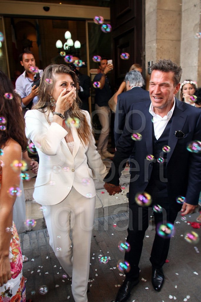 L’animateur Benjamin Castaldi et Aurore Aleman, la directrice de casting de Secret Story 10 se sont mariés ce 27 août à Marseille (Photo Robert Poulain)