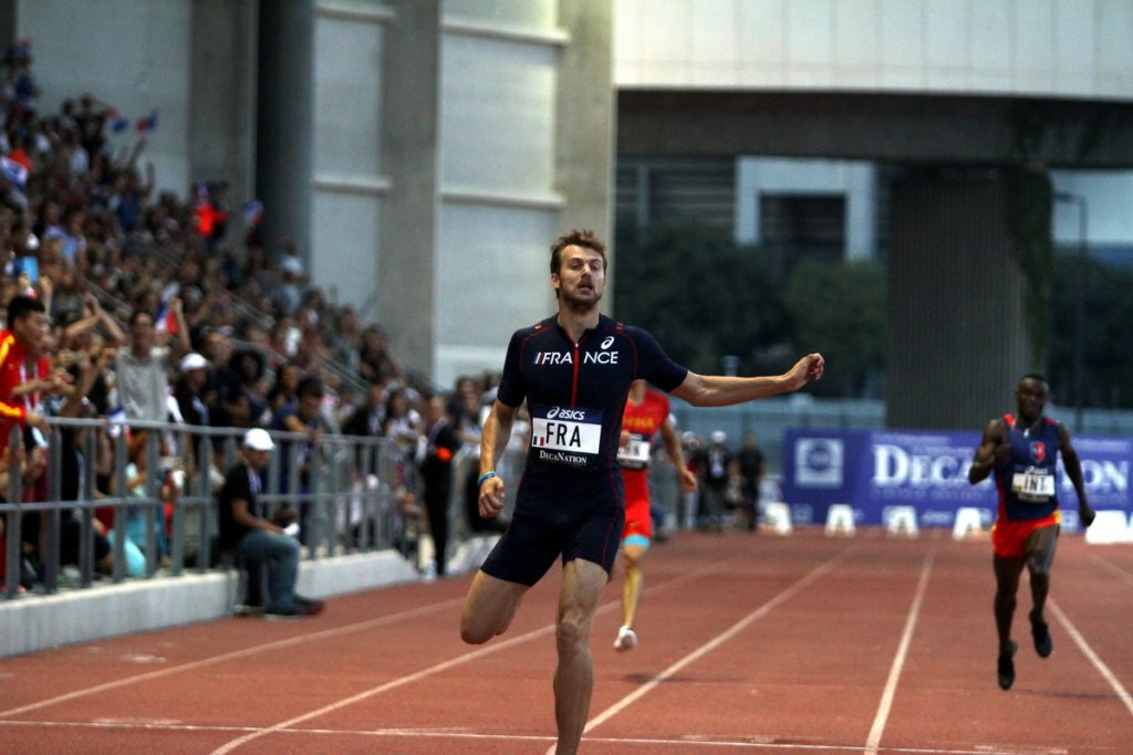 Christophe Lemaitre, bronze sur 200 m aux JO (Photo Robert Poulain)