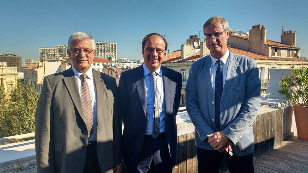 Bernard Sylvestre, Directeur Délégué Etablissement CNIM Seyne-sur-Mer - Thierry Chaumont, Président UIMM Alpes-Méditerranée et Serge Bornarel Délégué Général UIMM Alpes-Méditerranée (Crédit photo XDR)