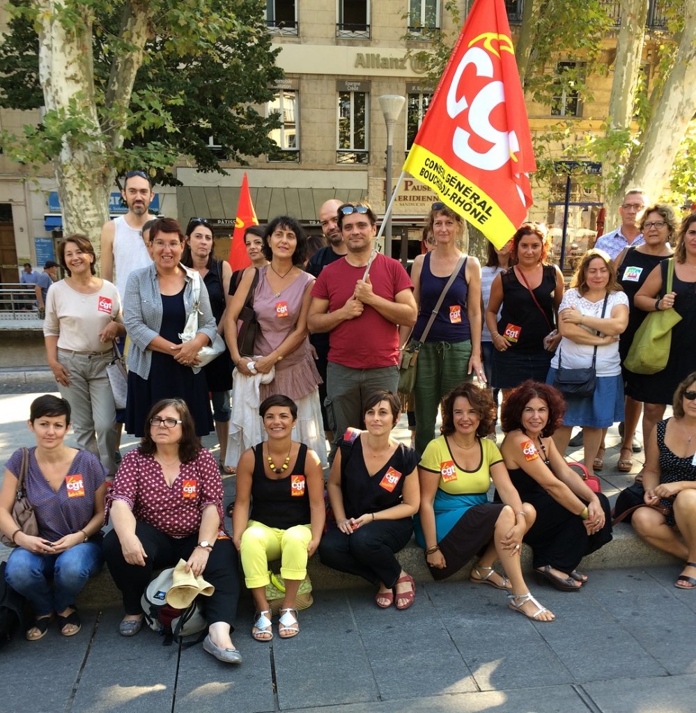 Les travailleurs sociaux mobilisés (Photo M.B.)