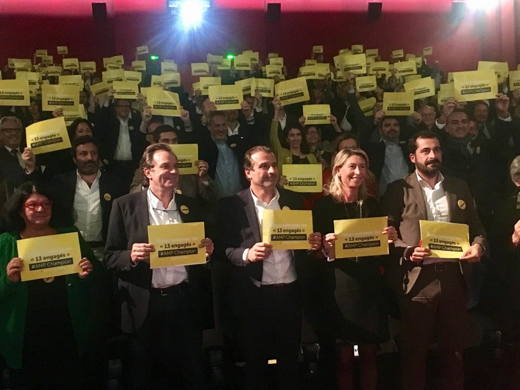 Johan Bencivenga, président de l’UPE 13 et Jean-Luc Chauvin, chef de file «13 engagés» ont organisé, ce mercredi 19 octobre, leur Grand Meeting de fin de Campagne (Photo D.R.)