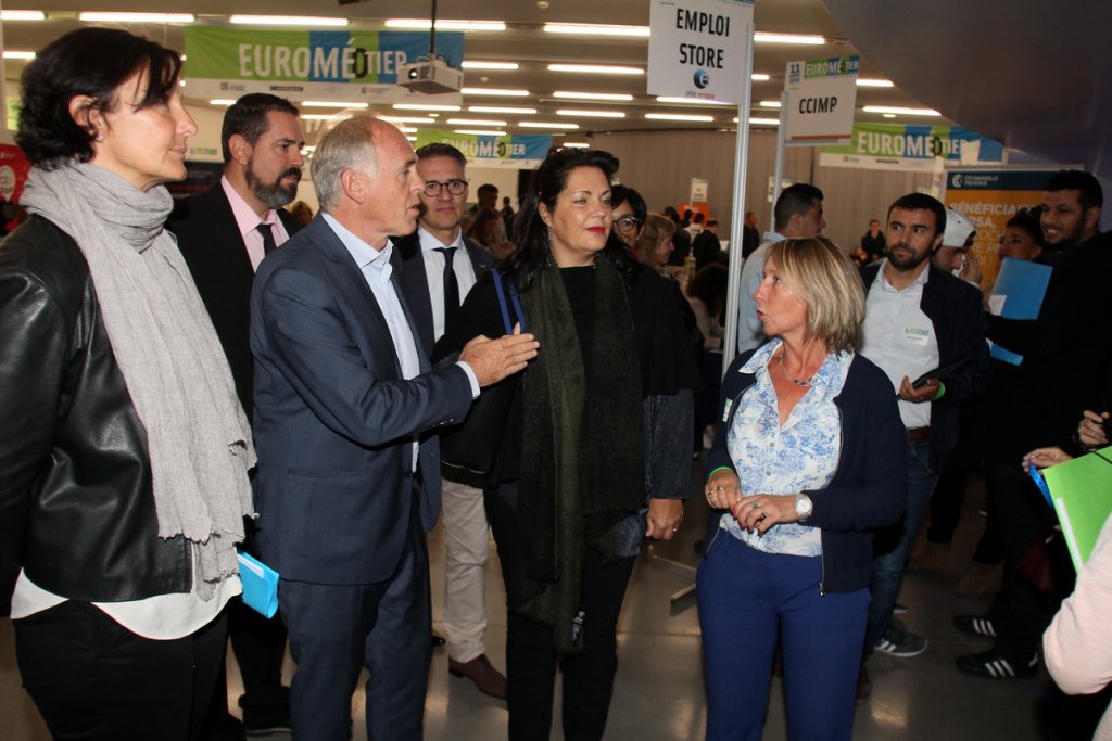 Laure-Agnès Caradec présidente d'Euroméditerranée, Dominique Tian, 1er adjoint au maire de Marseille et Sandra Chalinet présidente de la Cité des Entrepreneurs d'Euroméditerranée ont ouvert Euromed'tier à la Villa Méditerranée (Photo robert Poulain)