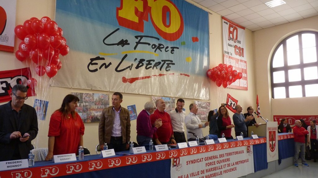 Les responsables territoriaux en nombre pour ce meeting placé sous la présidence du secrétaire de l'UD, Franck Bergamini (Photo M.C.)