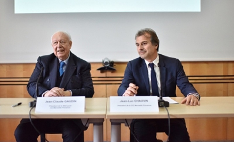 Jean-Claude Gaudin et Jean-Luc Chauvin viennent de signer un partenariat stratégique (Photo CCIMP)