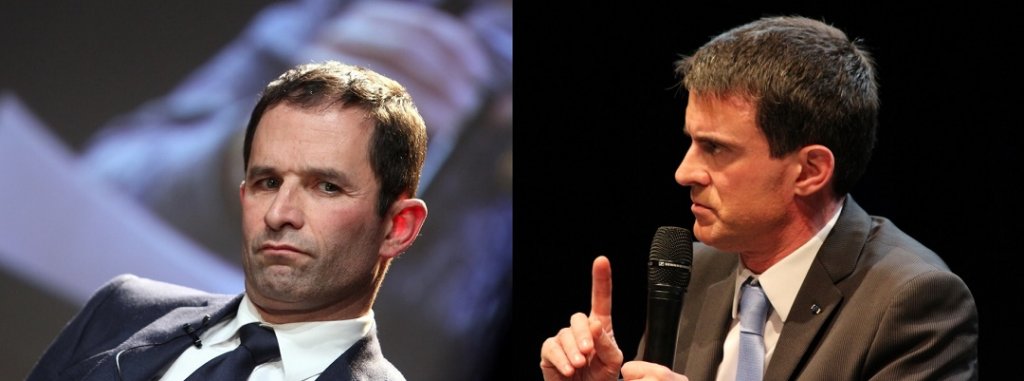 Benoît Hamon et Manuel Valls en lice pour le second tour de la primaire de la gauche (Photo Robert Poulain & Philippe Maillé)