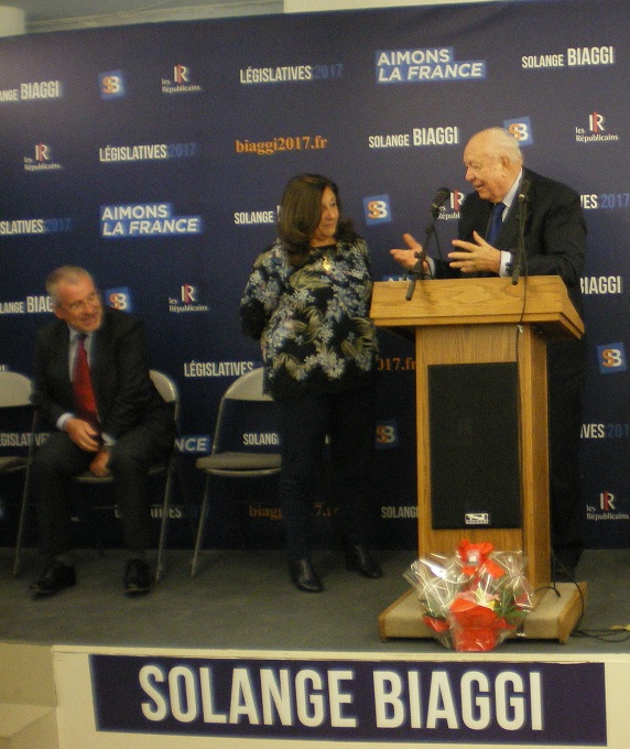 Jean-Claude Gaudin annonce son soutien à Solange Biaggi candidate LR dans la 4e circonscription des Bouches-du-Rhône (Photo M.C.)