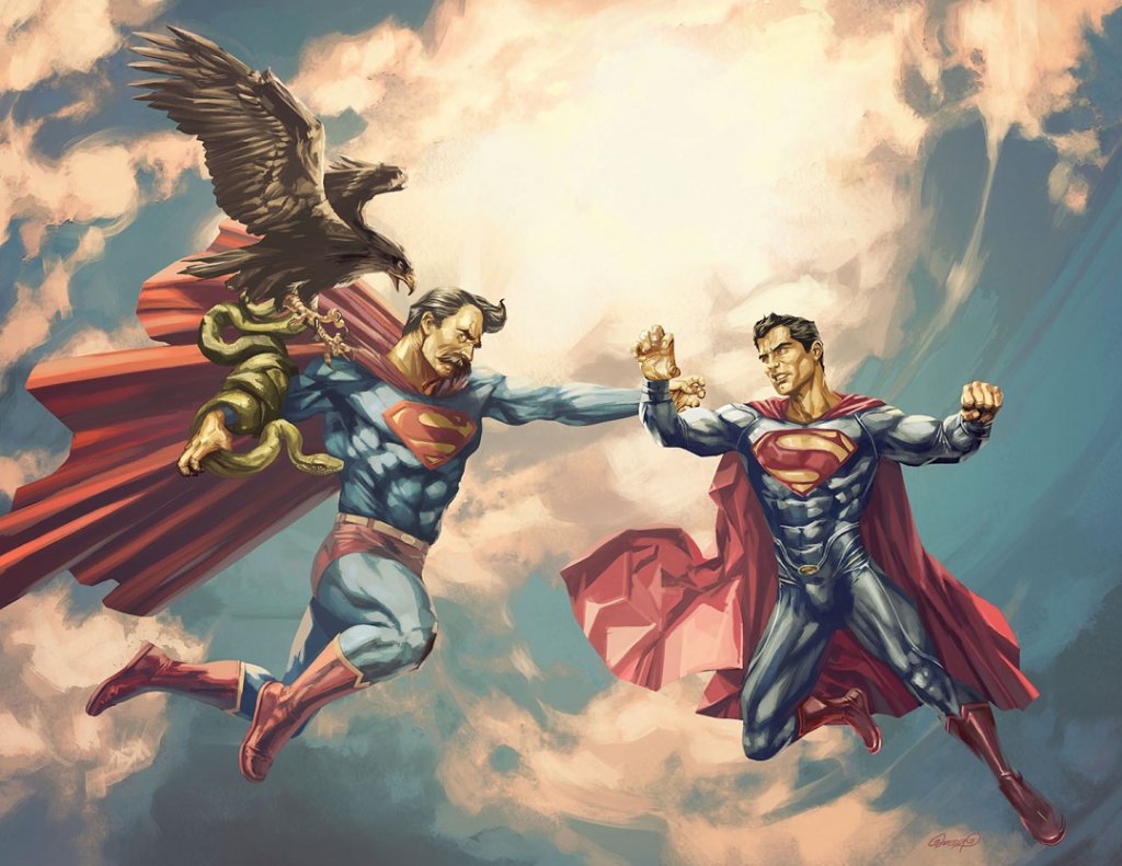 http://io9.gizmodo.com/who-would-win-in-a-fight-between-superman-and-nietzsche-502784089?utm_source=feedly José Quintero's Allegorical Superheroes series