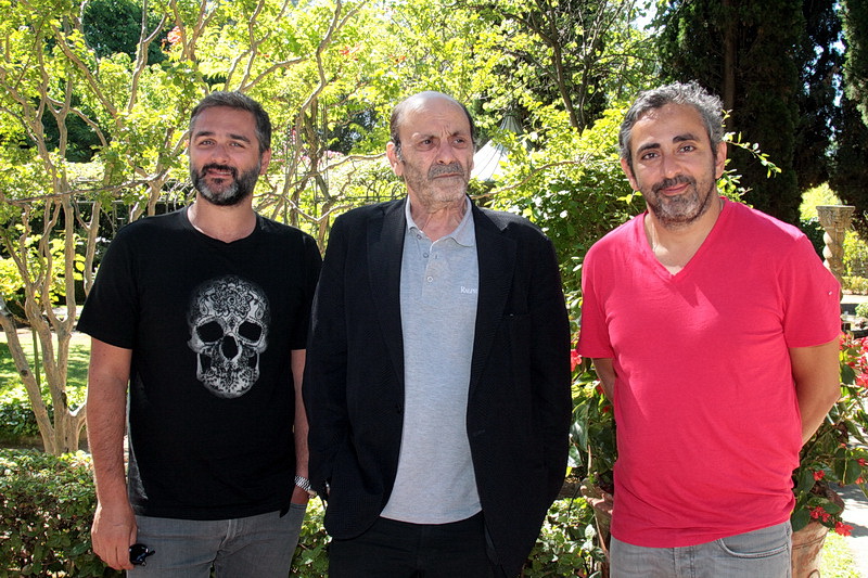 Olivier Nakache, Jean-Pierre Bacri et Eric Toledano lors de la présentation en avant-première du film "Le sens de la fête" à Aix-en-Provence (Photo robert Poulain)